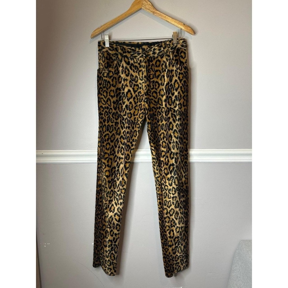 VTG Lip Service Furry Leopard Pants Y2K 90s Cyber Goth Punk Archive